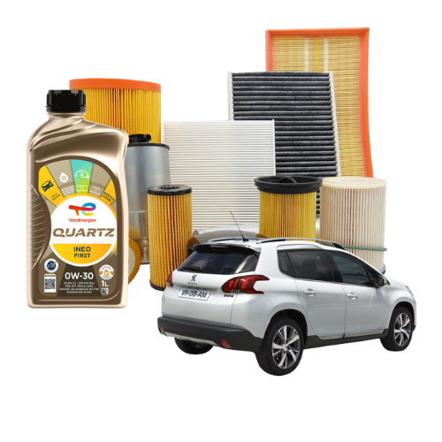 Kit Tagliando Peugeot 2008 1.6 2016 - 4 Filtri + 4L Olio Total Ineo First 0W-30