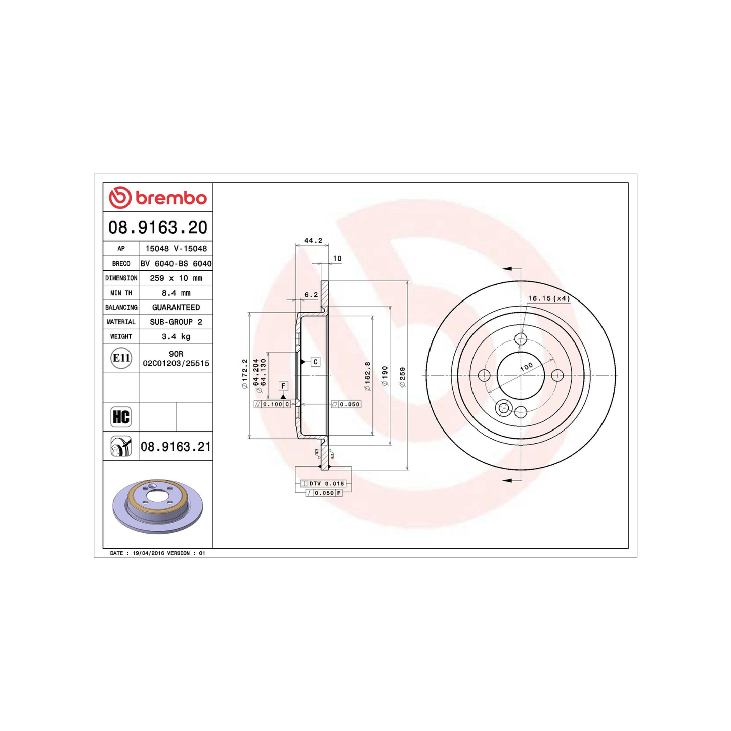 kit dischi freni anteriori brembo per mini cooper (r56) / clubman (r55) / coupé (r58)