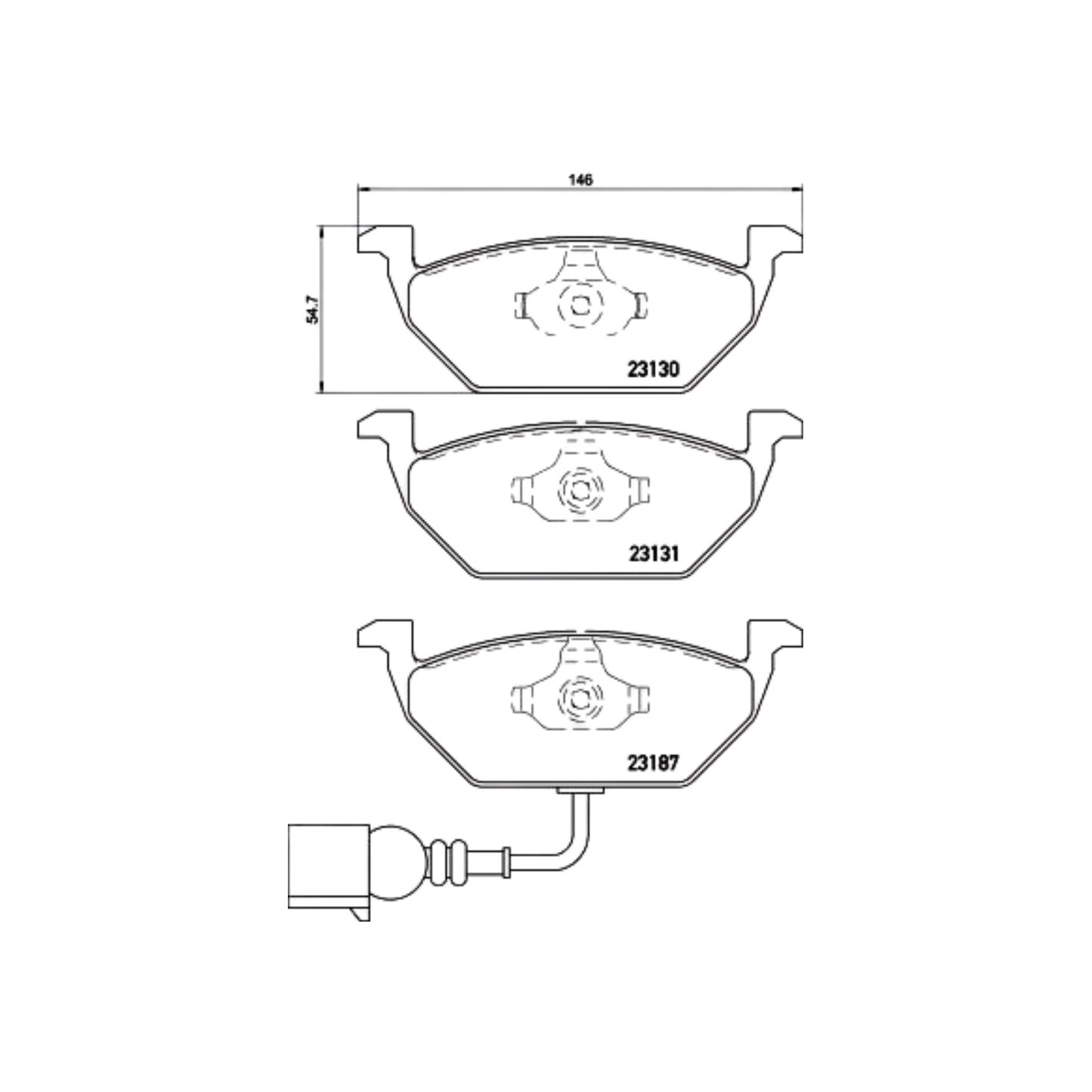 Kit 4 Pastiglie Freni Anteriori Brembo per Audi A2 / A3 / A3 Sportback / Seat Altea / Ibiza II / Leon