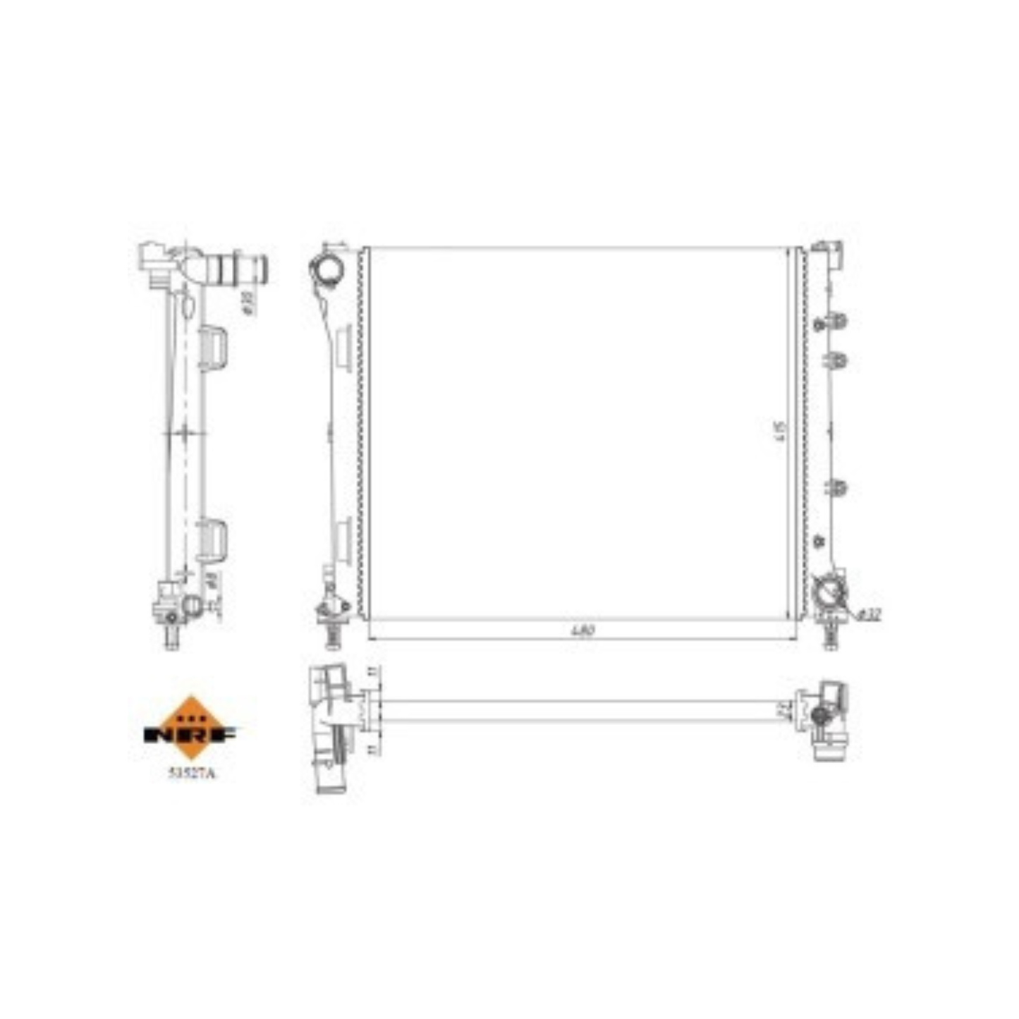 Radiatore Motore NRF Fiat Panda 312 1.3 MJT | Raffreddamento OE
