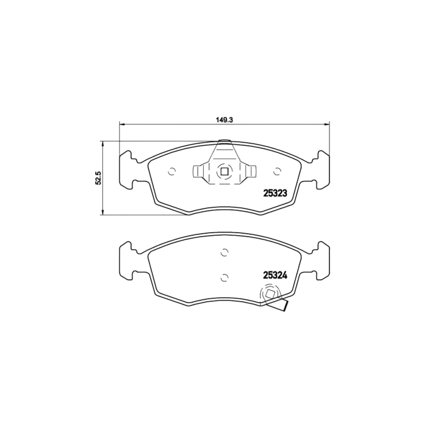 Kit 4 Pastiglie Freni Anteriori Brembo per Fiat Panda 312 / Panda Van / 500 / 500C / 500E / Lancia Ypsilon