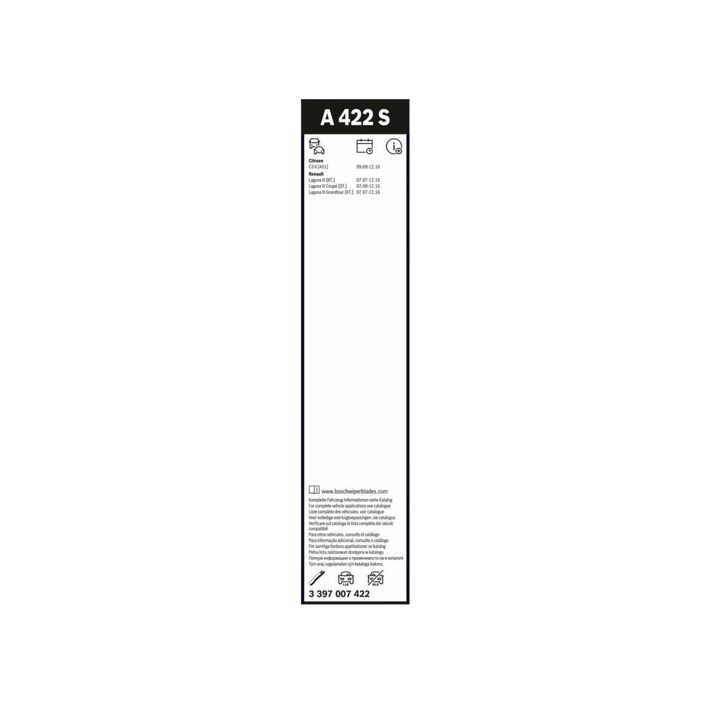 Spazzole Tergicristallo Anteriore Bosch Aero Twin (650mm) per Citroen C3 II / Renault Laguna III