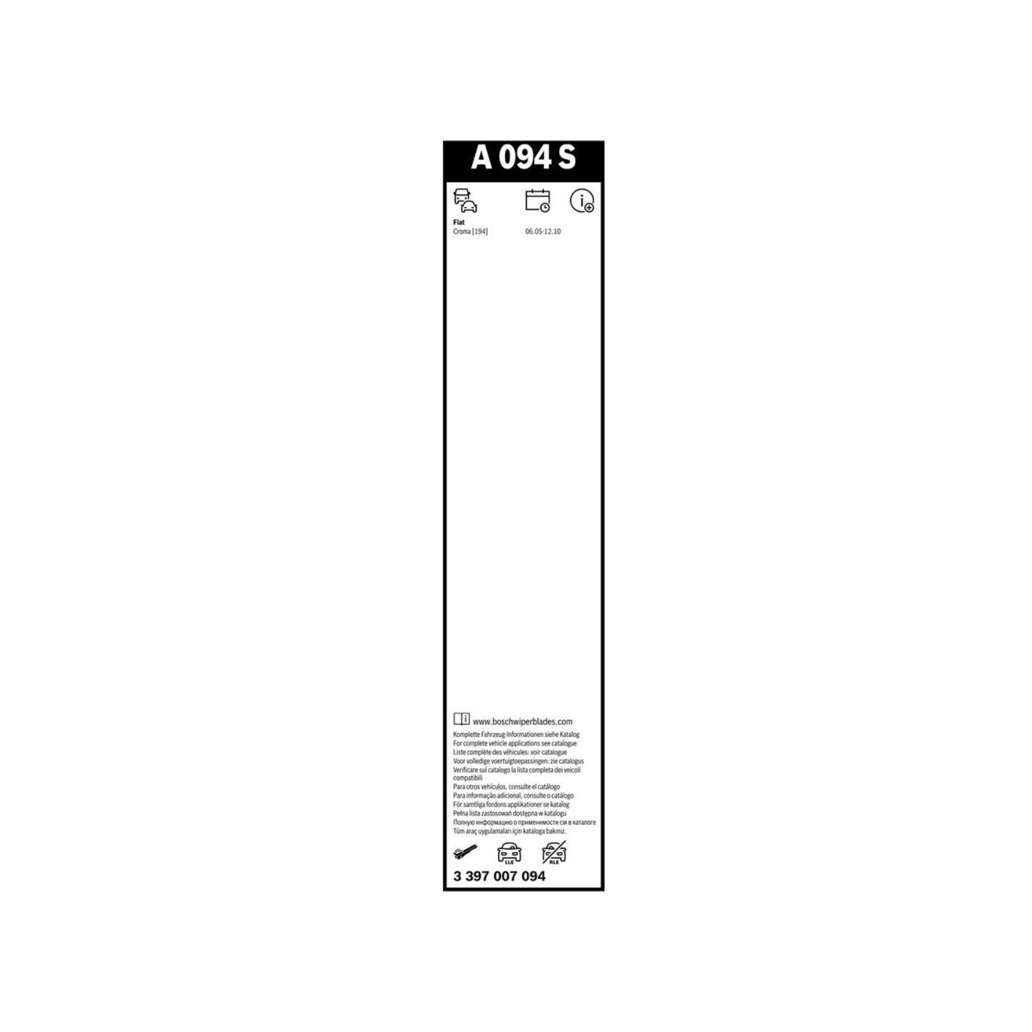 Spazzole Tergicristallo Anteriore Bosch Areo Twin (625mm) per Fiat Croma