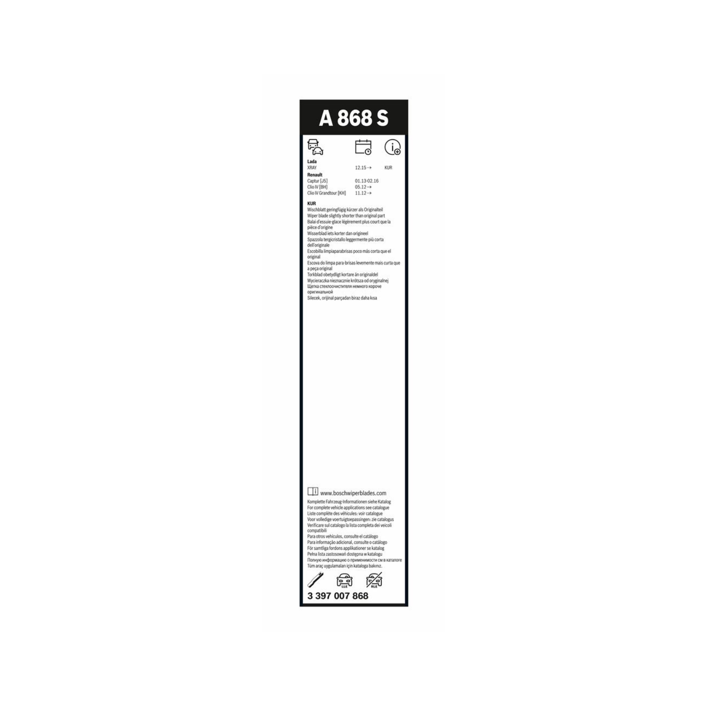 Spazzole Tergicristallo Anteriore Bosch Aero Twin (650mm) per Renault Captur I / Clio IV