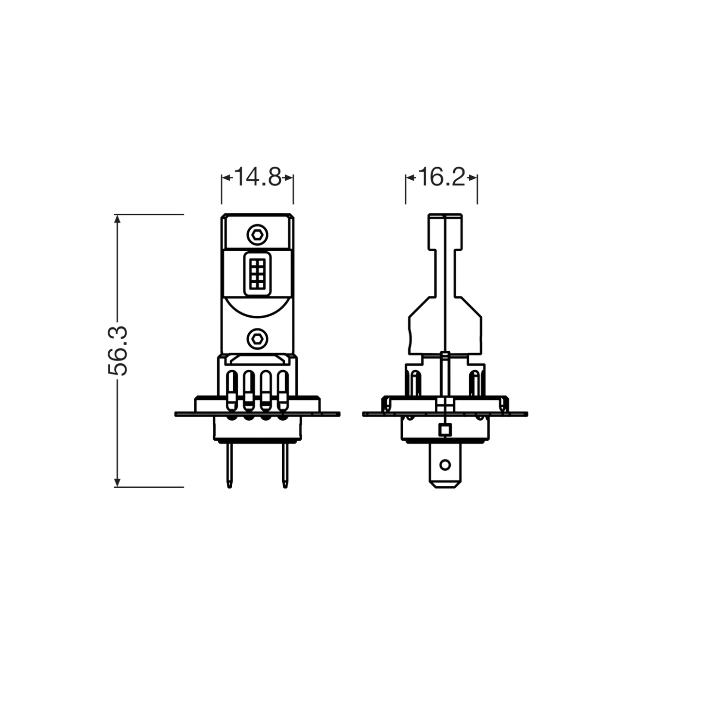 2 Lampade Led Plug e Play Osram H7 / H18 + 2 Lampadine P21W 12V (1 Bianca e 1 Arancione)