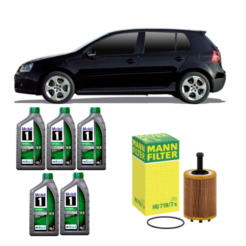 Kit Olio + Filtro Olio VW Golf 5 (1K1) 1.9 TDI 2006 - Mobil 1 ESP 5W30 5L + Filtro Mann
