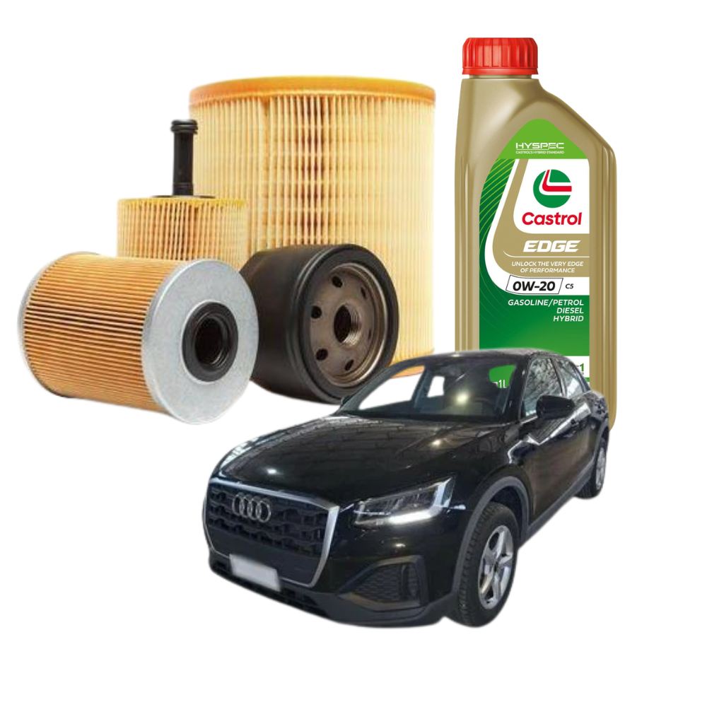 Kit Tagliando Audi Q2 30 TFSI (2020) - Filtri + Candele Bosch + Castrol Edge 0W-20 4L