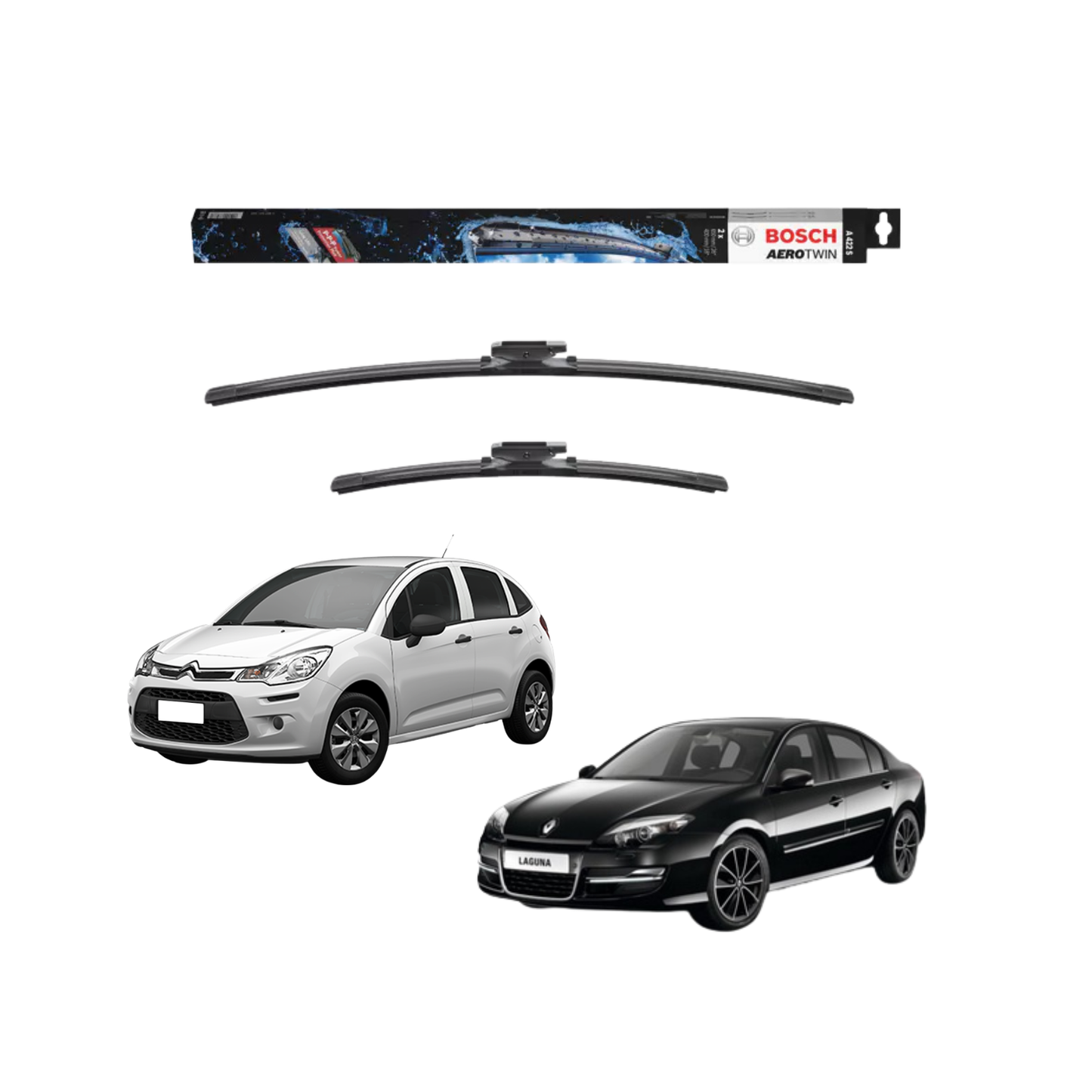 Spazzole Tergicristallo Anteriore Bosch Aero Twin (650mm) per Citroen C3 II / Renault Laguna III