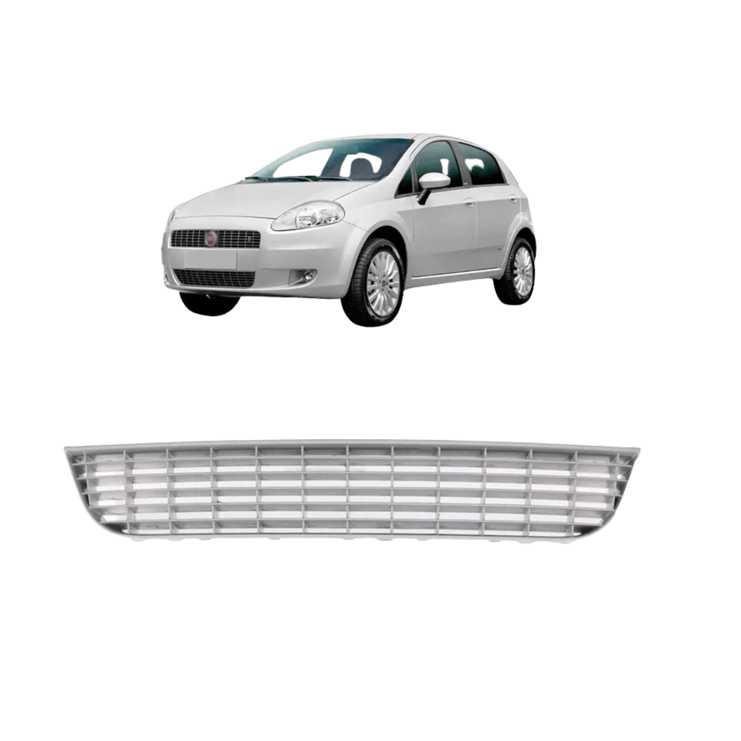 Griglia Paraurti Anteriore Centrale Grigia Fiat Grande Punto 2005 ->