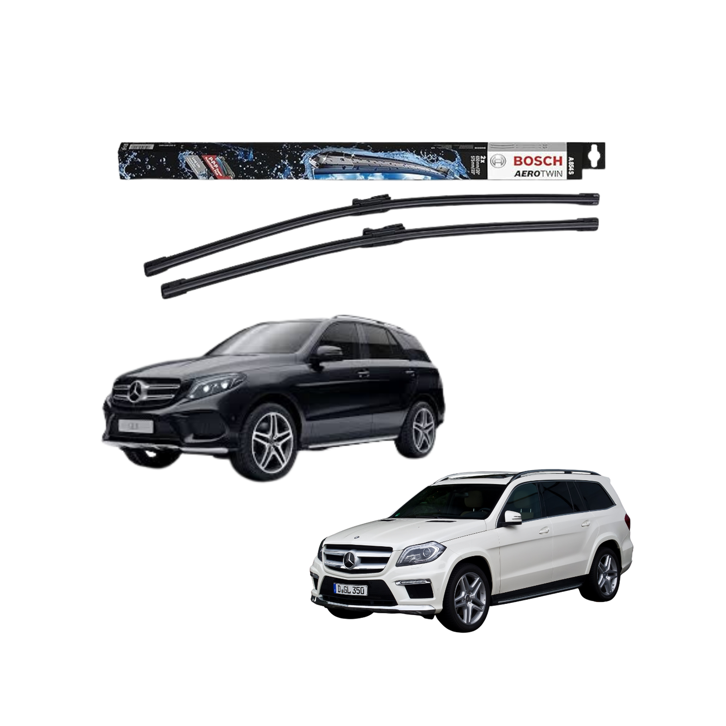 Spazzole Tergicristallo Anteriore Bosch Aero Twin (650mm) per Mercedes-Benz GLE W166 / GLS X166
