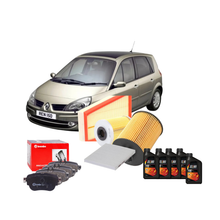Kit Tagliando 4 Filtri + 5L Olio Selenia 5W-40 WR + Pastiglie Freni Anteriori Brembo per Renault Scénic II
