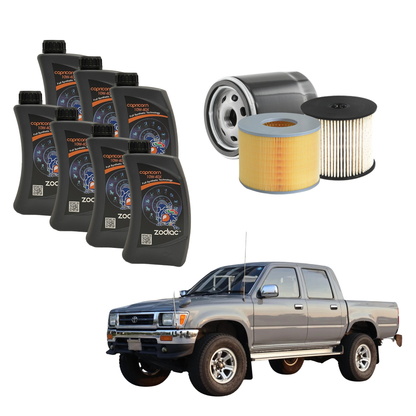 Kit Tagliando Toyota Hilux ( 1990 - 1997 ) | 7 Litri Olio Zodiac 10W 40 + Filtro Olio + Filtro Gasolio + Filtro Aria