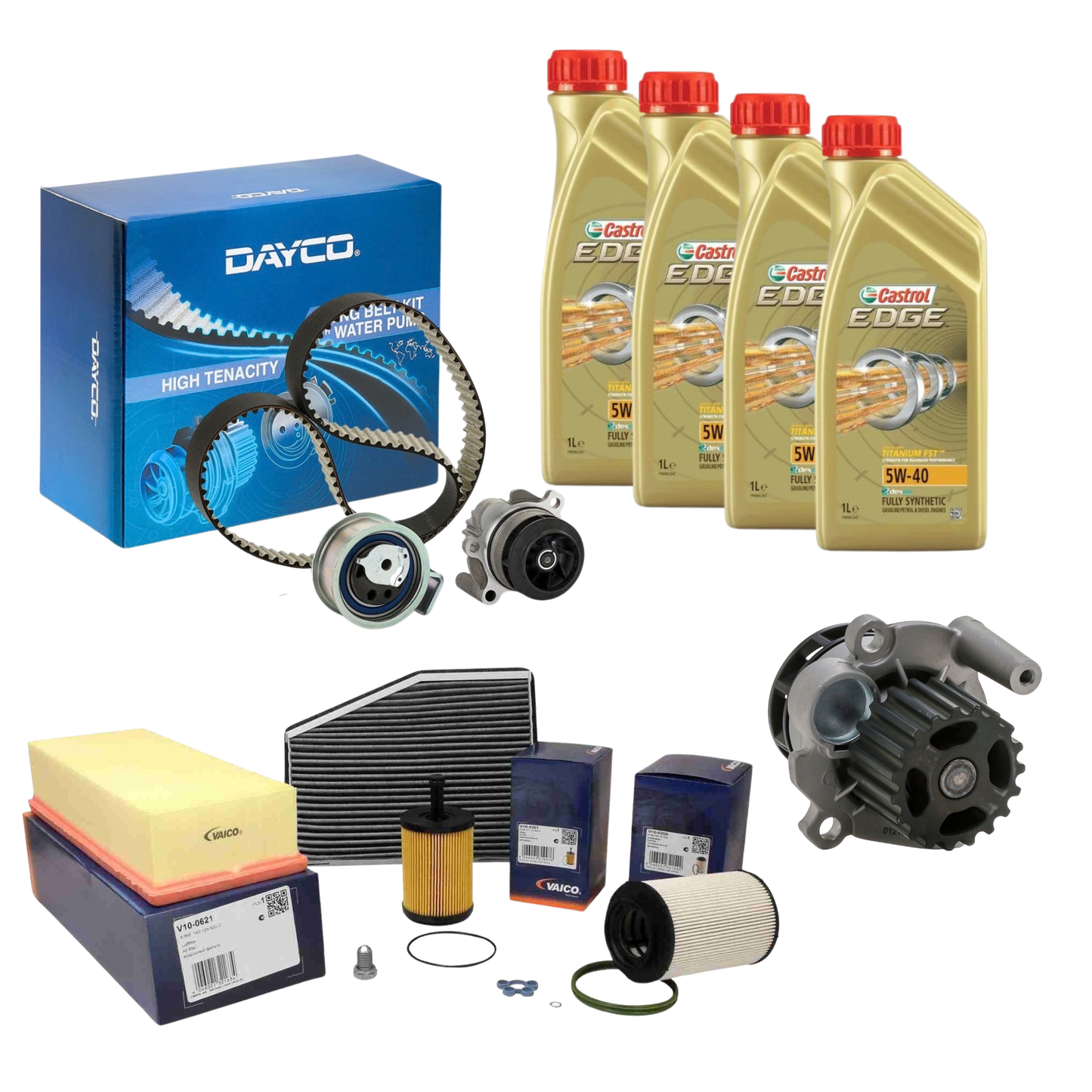 Kit Tagliando + Cinghia Distribuzione Seat Leon | Altea - 1.9 Diesel 105cv ( 4 Litri Olio - 4 Filtri - Pompa Acqua - Cinghia Distribuzione )