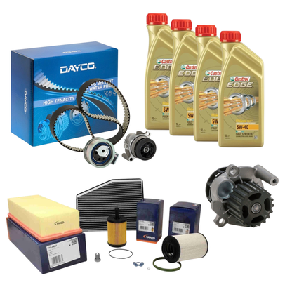 Kit Tagliando + Cinghia Distribuzione Seat Leon | Altea - 1.9 Diesel 105cv ( 4 Litri Olio - 4 Filtri - Pompa Acqua - Cinghia Distribuzione )
