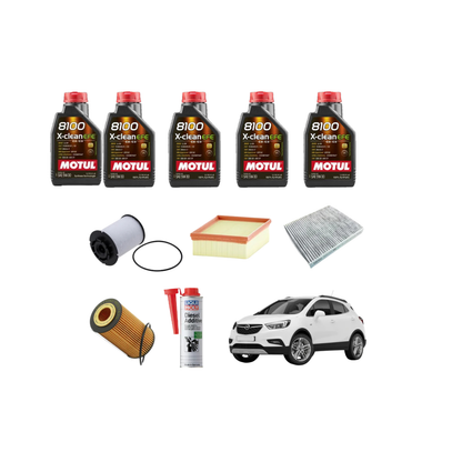 Kit Tagliando Opel Mokka X 1.6 CDTi | 5 Litri Olio Motul 5w30 + 4 Filtri