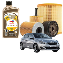 Kit tagliando Peugeot 308 II con olio Total Ineo RCP 5W-30 4L e 4 filtri Mann