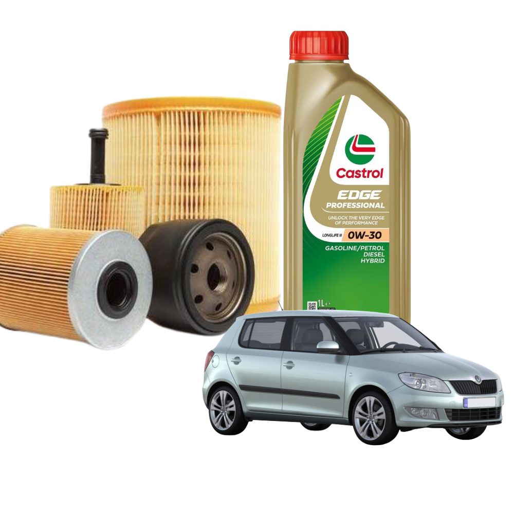 Kit Tagliando Skoda Fabia II 1.6 (2011) - Filtri Bosch + Castrol 0W-30 Longlife 6L