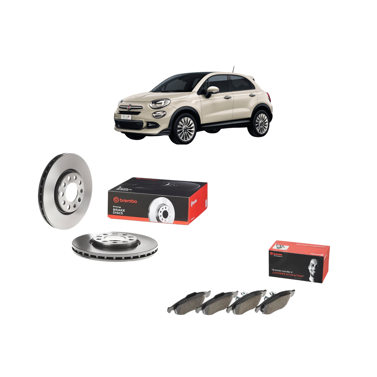 Kit Dischi e Pastiglie Freni Anteriori Brembo – Fiat 500X
