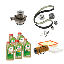 Kit Distribuzione + Pompa Acqua + Kit Tagliando - Golf VII ( 1.6 - 105CV ) | 5 Litri Castrol 5W 30 + Kit Filtri