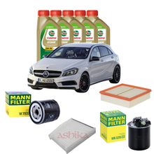 Kit Tagliando Completo Mercedes Classe A 180 CDI W176 2013 - Filtro Olio + Filtro Carburante Mann + 5L Castrol Edge 5W-30 LL