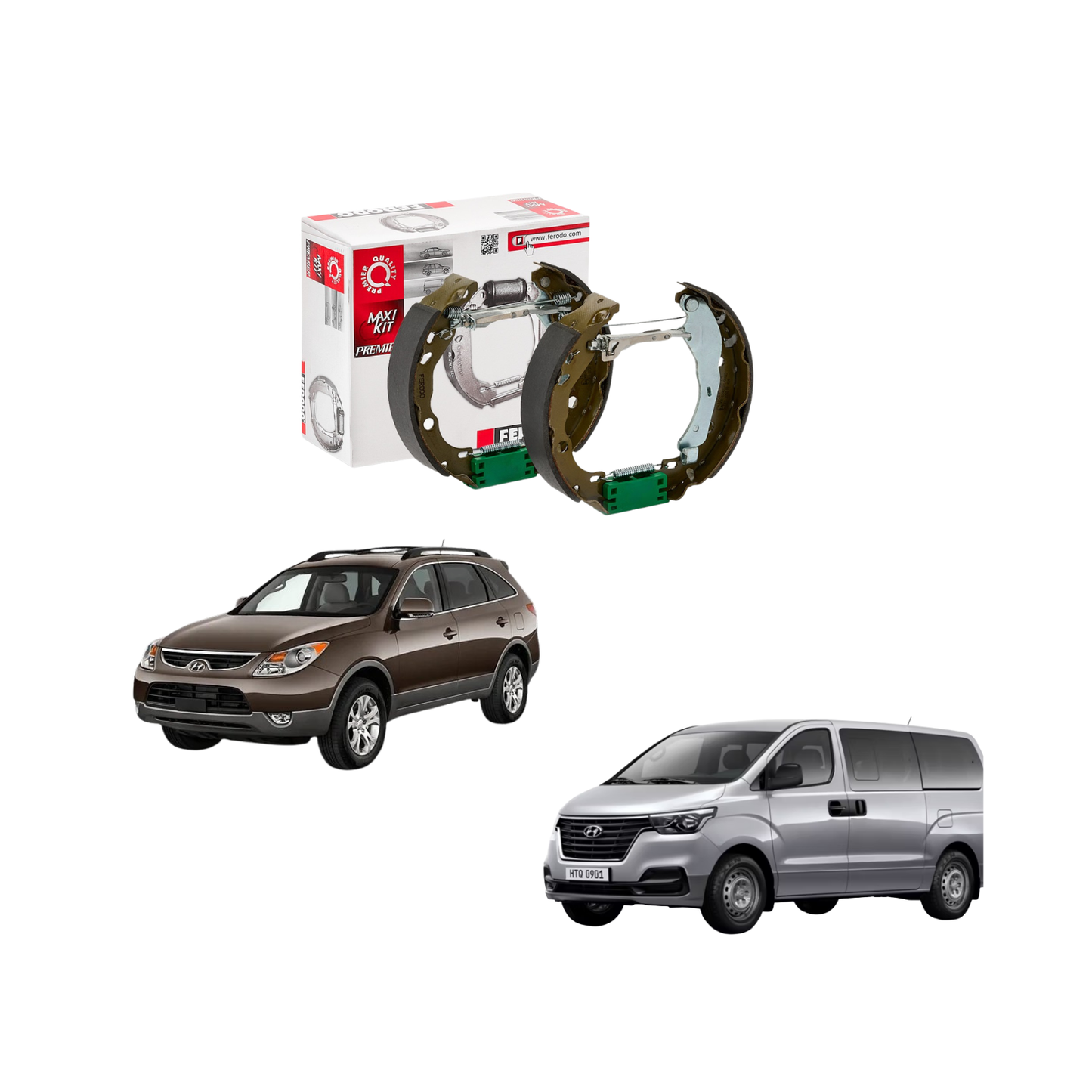 Kit Ganasce Freno Posteriore Ferodo per Hyundai H-1 Travel / IX55