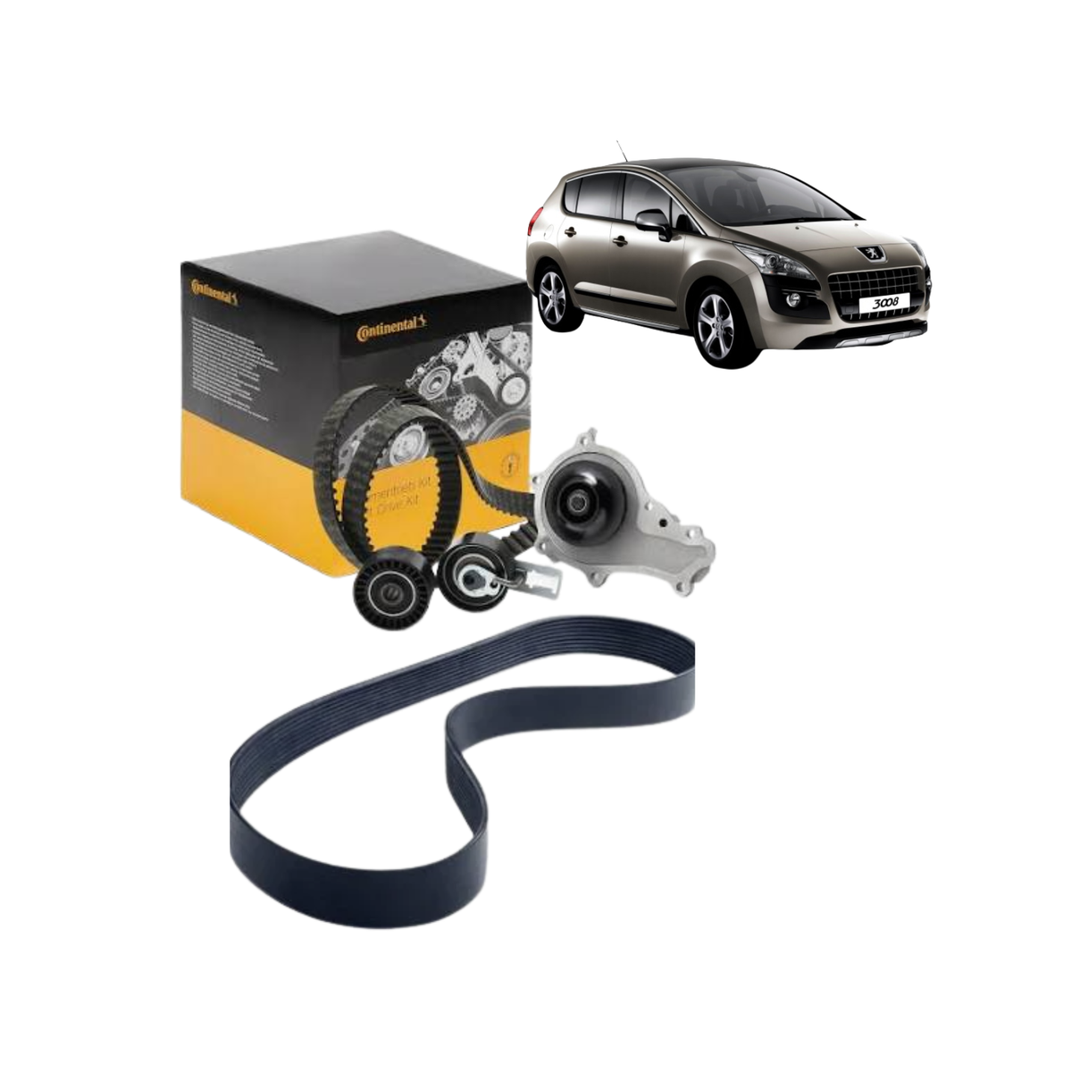 Kit Distribuzione con Pompa Acqua e Cinghia Servizi CONTITECH – Peugeot 3008