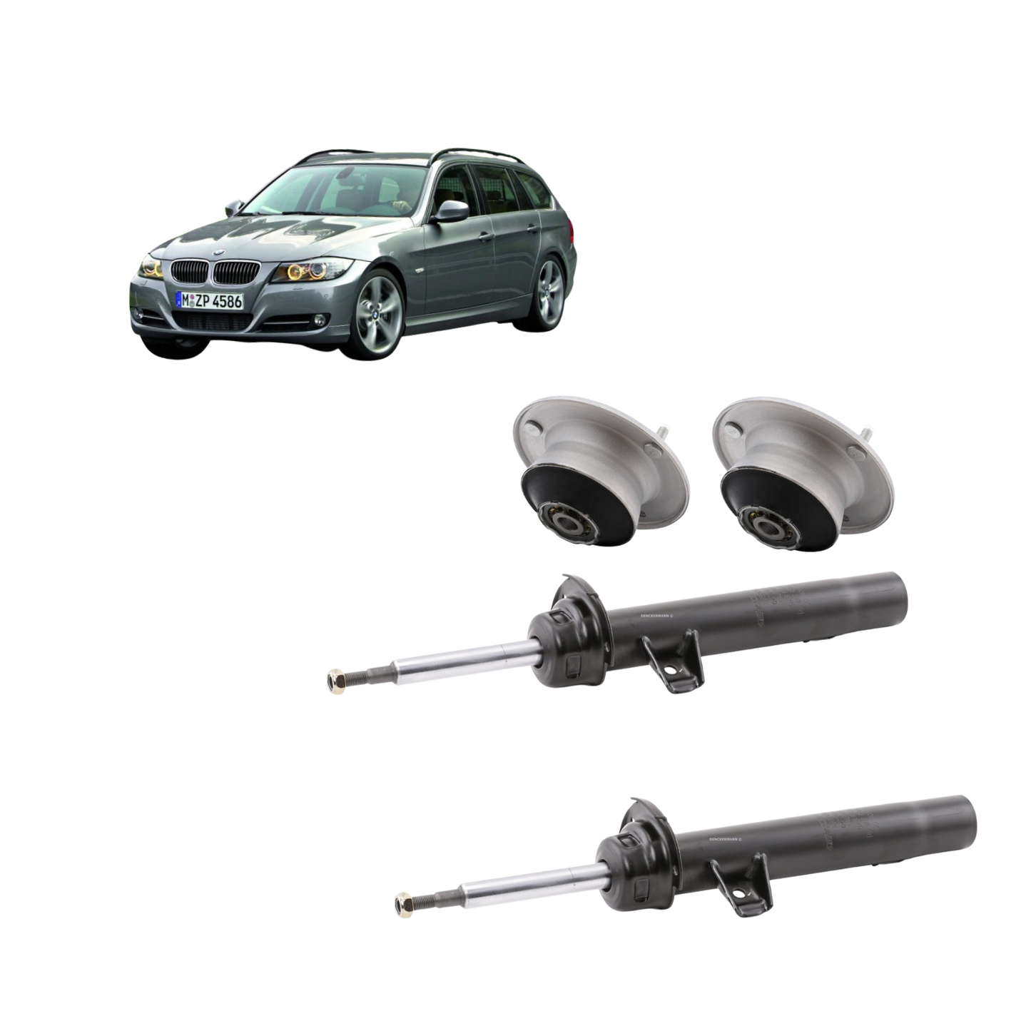 Kit Ammortizzatori Anteriori Japanparts + Supporti Monroe — BMW Serie 3 E91