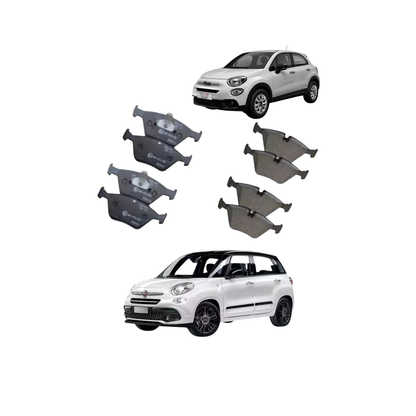 Kit Pastiglie / Pattini Freno Anteriori + Posteriori – Fiat 500
