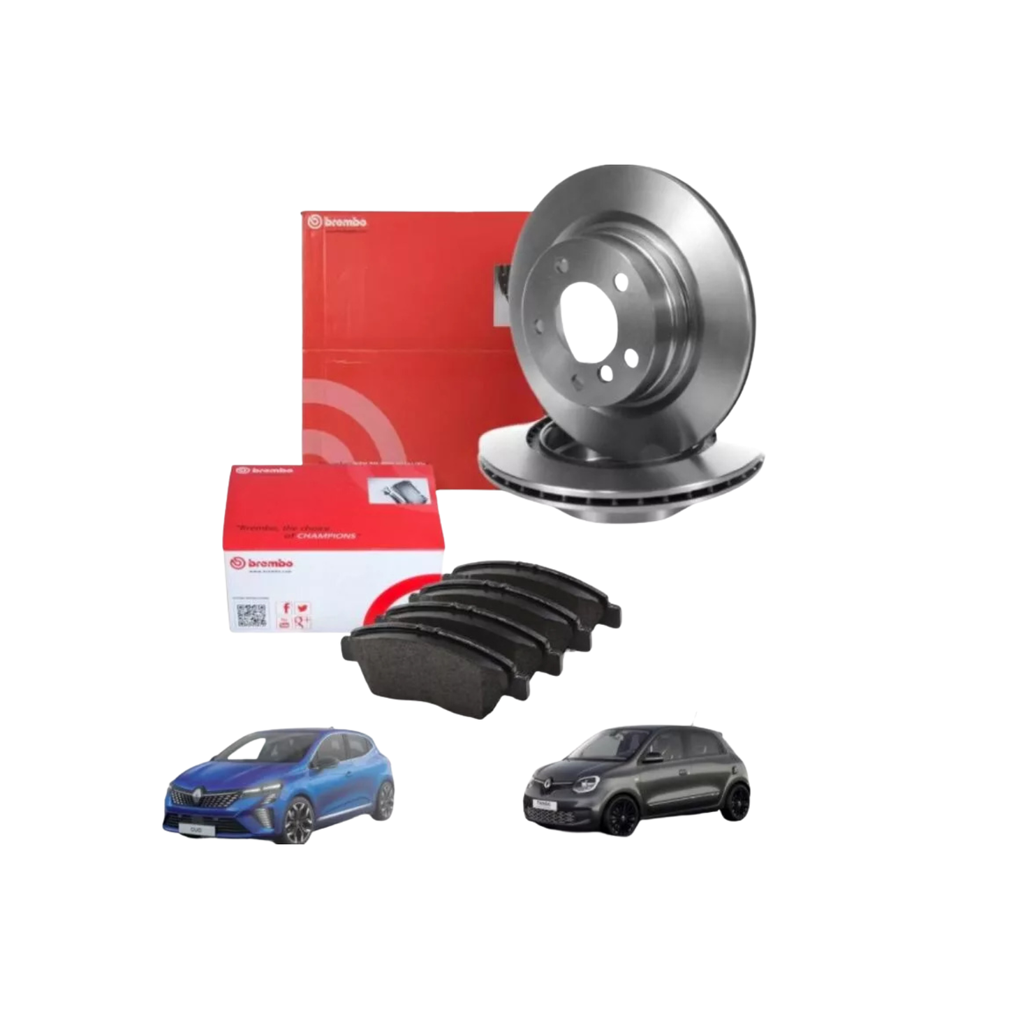 Kit Dischi e Pastiglie Anteriori Brembo – Renault Twingo III / Clio IV / Dacia Sandero