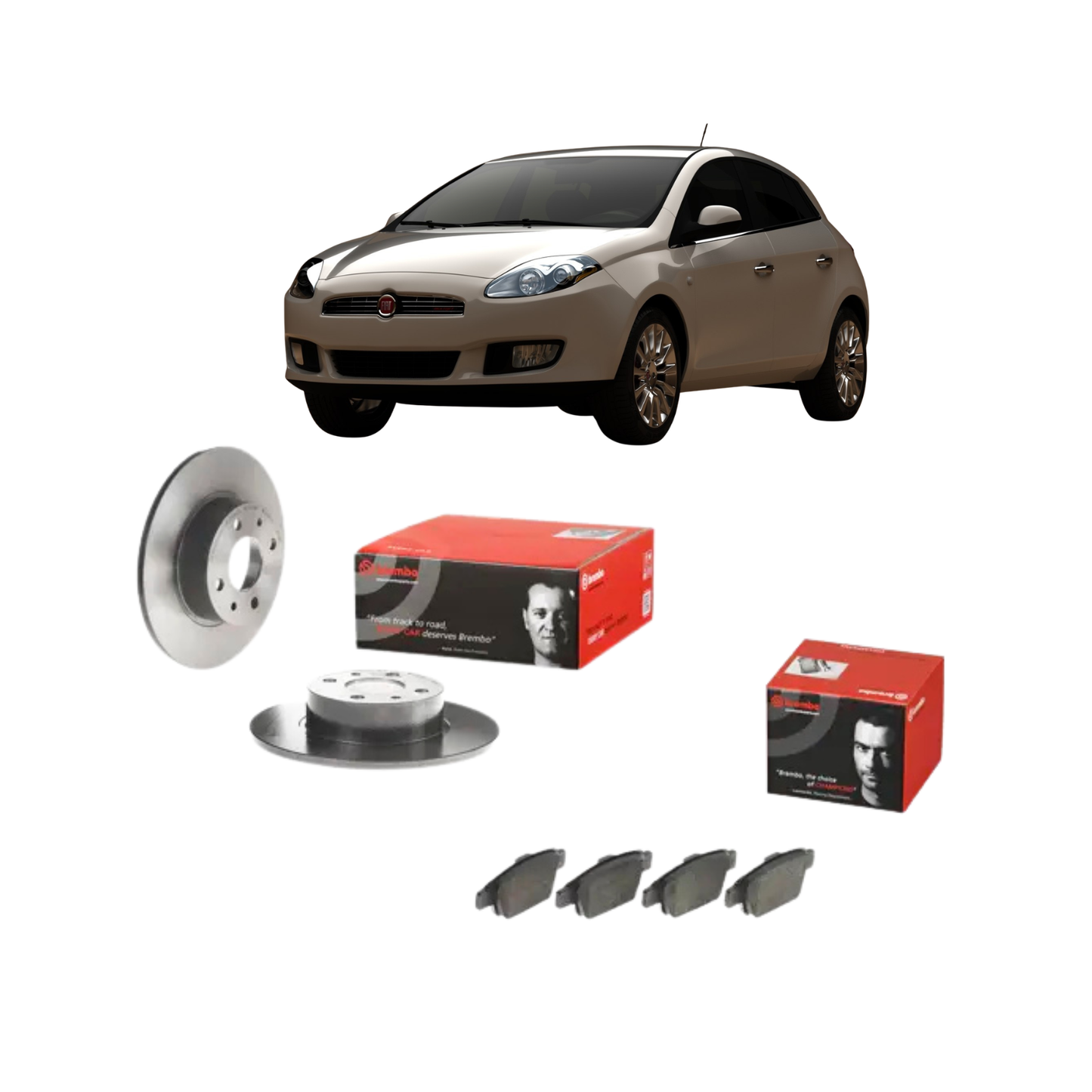 Kit Dischi + Pastiglie Freni Posteriori Brembo – Fiat Bravo II 2.0 Multijet (2007–2014)