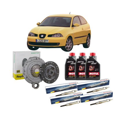 Kit Frizione + Candelette Bosch + Olio Motul 75W85 — SEAT Ibiza III 1.4 2005