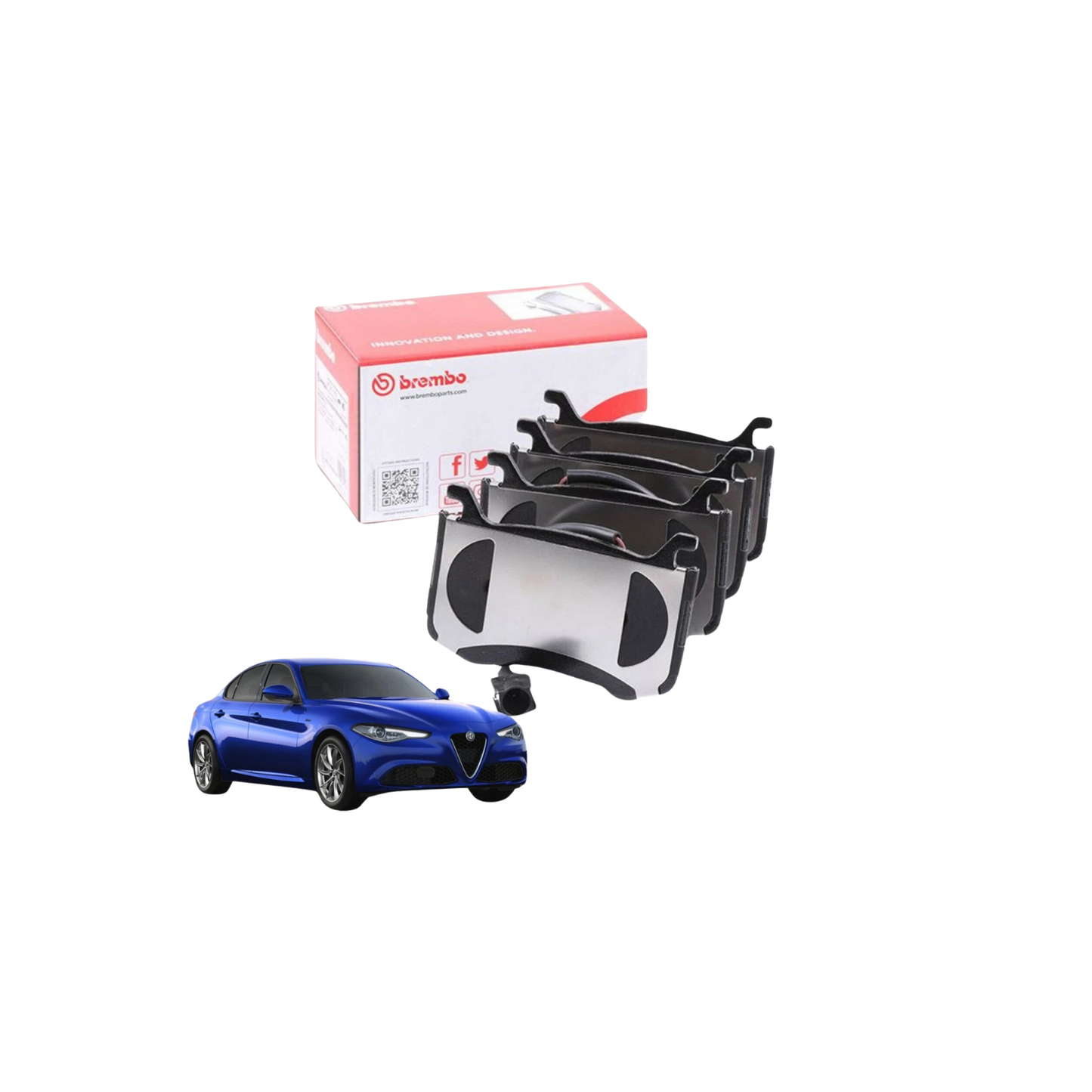 Kit Pastiglie Freni Anteriori Brembo Per Alfa Romeo Giulia / Stelvio