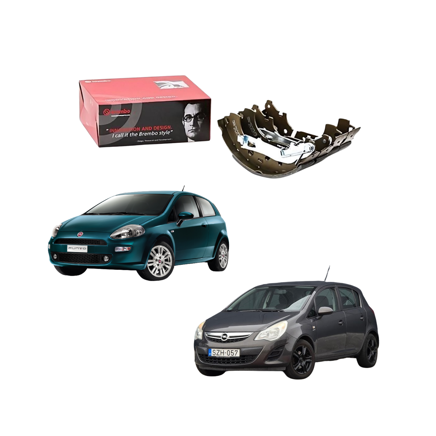 Kit Ganasce Freno Brembo per Fiat Fiorino / Grande Punto (199) / Punto / Punto Evo / Opel Corsa D