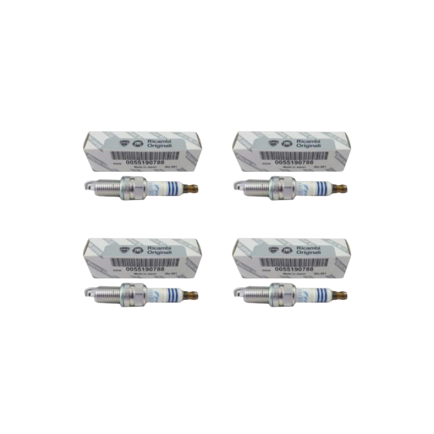 Set 4 Candele di Accensione Originali Fiat – NGK ZKR7A-10 (Codice 55190788) – Motore 1.2