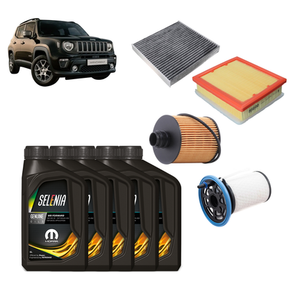 Kit Tagliando Jeep Renegade 1.6 130CV + 5L Olio Selenia 0W30