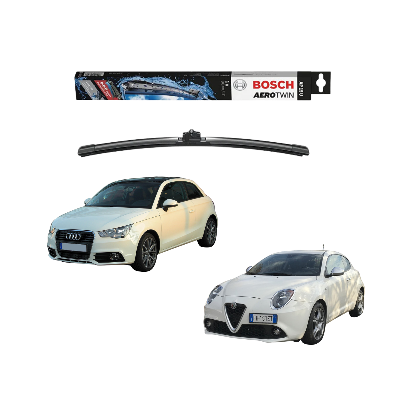 Spazzola Tergilunotto posteriore Bosch Aereo Twin (380cm) per Alfa Romeo Mito / Audi A1 / Citroen C3