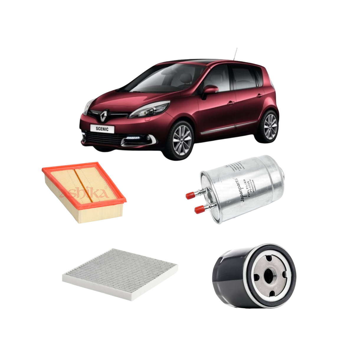 Kit 4 filtri per Renault Scenic III 2008-2016