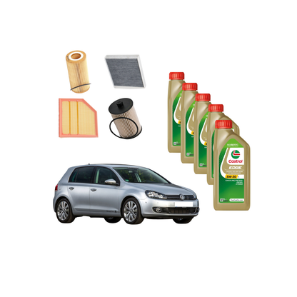 Kit Tagliando Golf VI 2.0 TDI ( dal 2008 al 2014 ) | 4 Filtri + 5 Litri Olio