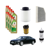 Kit Tagliando Completo + 8 Litri Olio Motore Castrol 5W30 LL - Audi A8L 2015