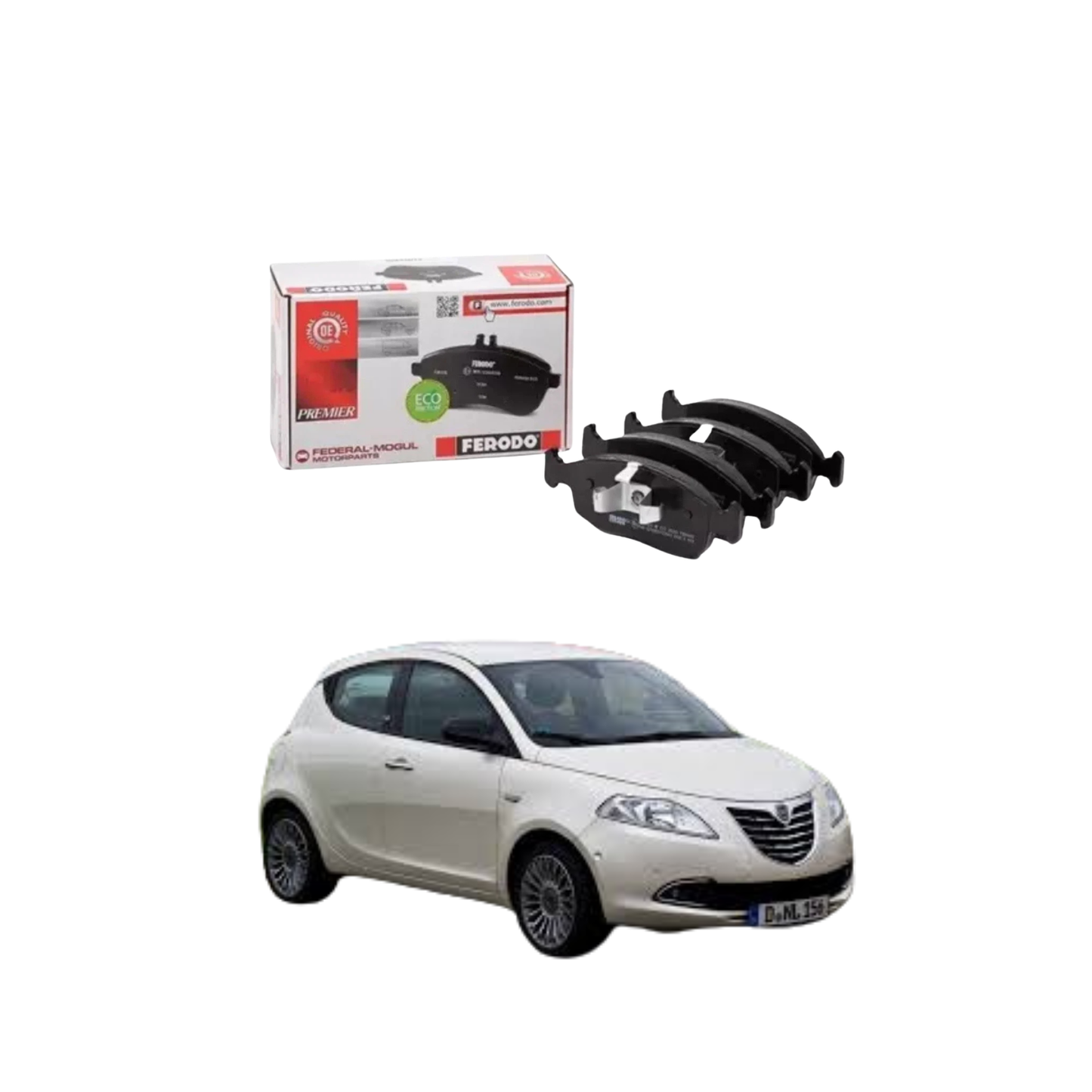 Kit 4 Pastiglie Freni Anteriori Ferodo per Fiat Panda 312 / Lancia Ypsilon 1.2 b