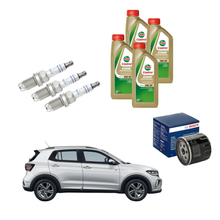 Kit Tagliando ( 4 Litri Olio + Filtro Olio ) + 3 Candele Accensione Bosch | Volkswagen T-Cross 1.0 Benzina