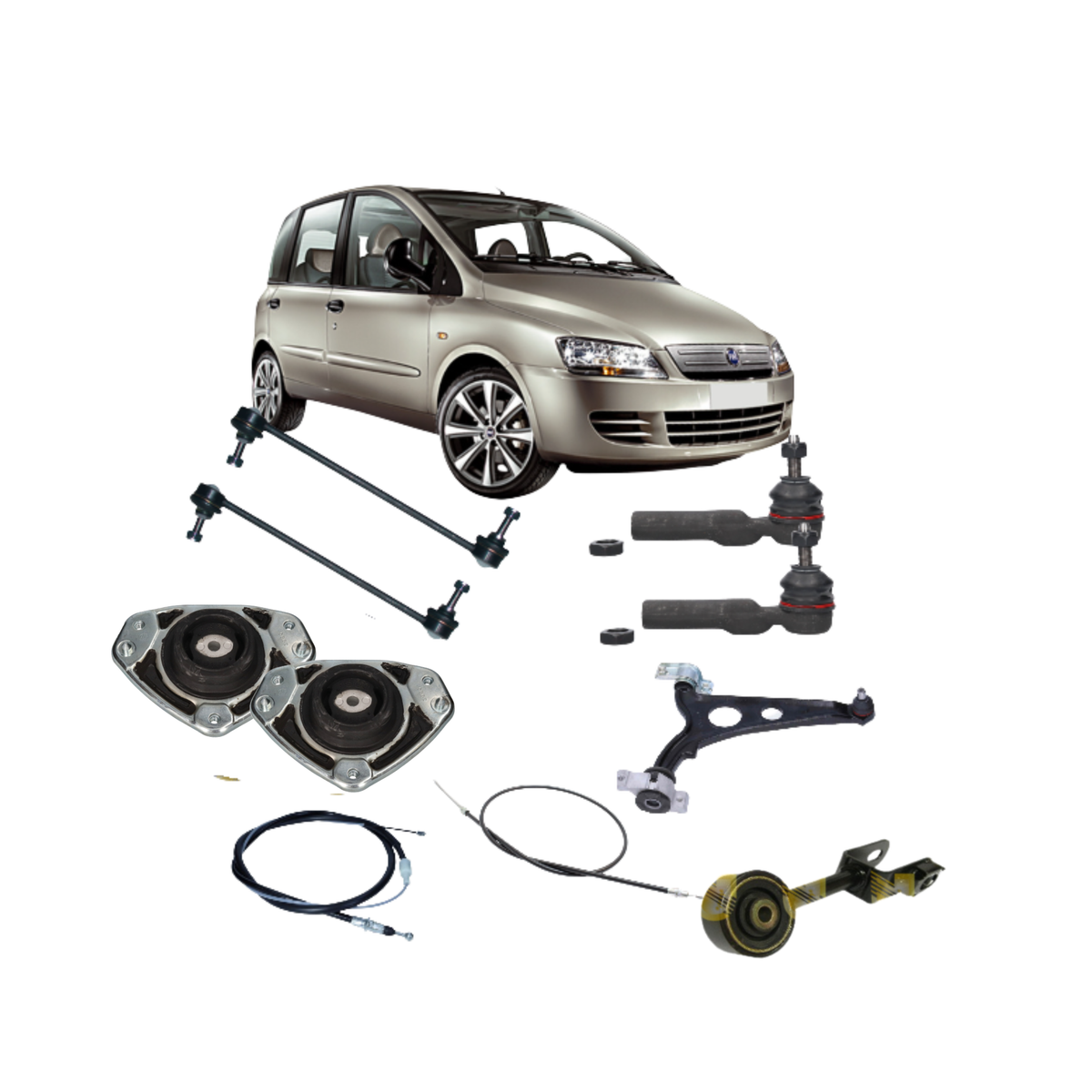 Kit Biellette + Testine + Supporti + Braccio + 2 Cavi Freno a Mano DX/SX – Fiat Multipla