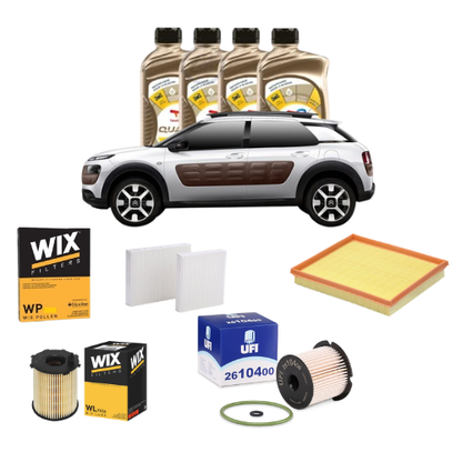 Kit Tagliando 4 Filtri + 4L Total Ineo RCP Citroën C4 Cactus 1.6 BlueHDi 2018