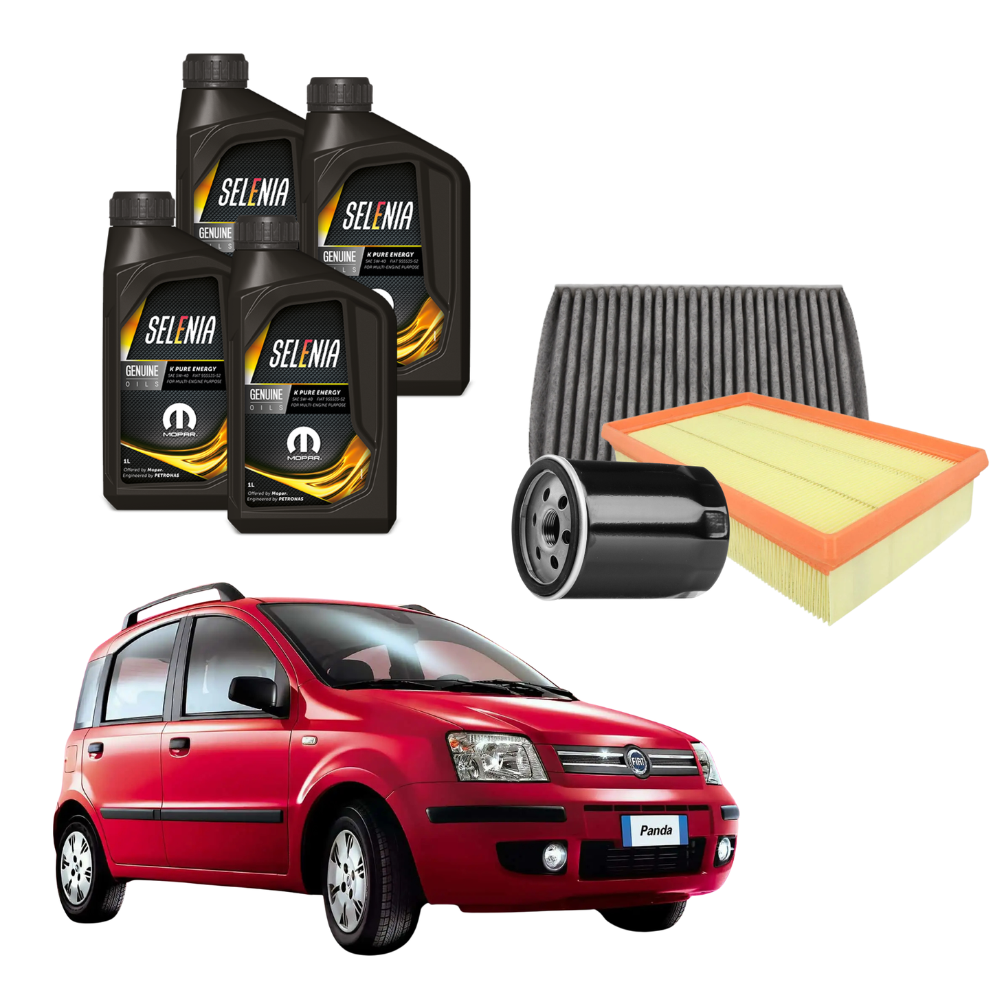 Kit Tagliando 4 Litri Olio Selenia 5W-40 + 3 Filtri - Fiat Panda 169 Motore 1.1
