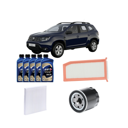 Kit Tagliando Dacia Duster (2019) – ELF 5W-30 5L + 3 Filtri