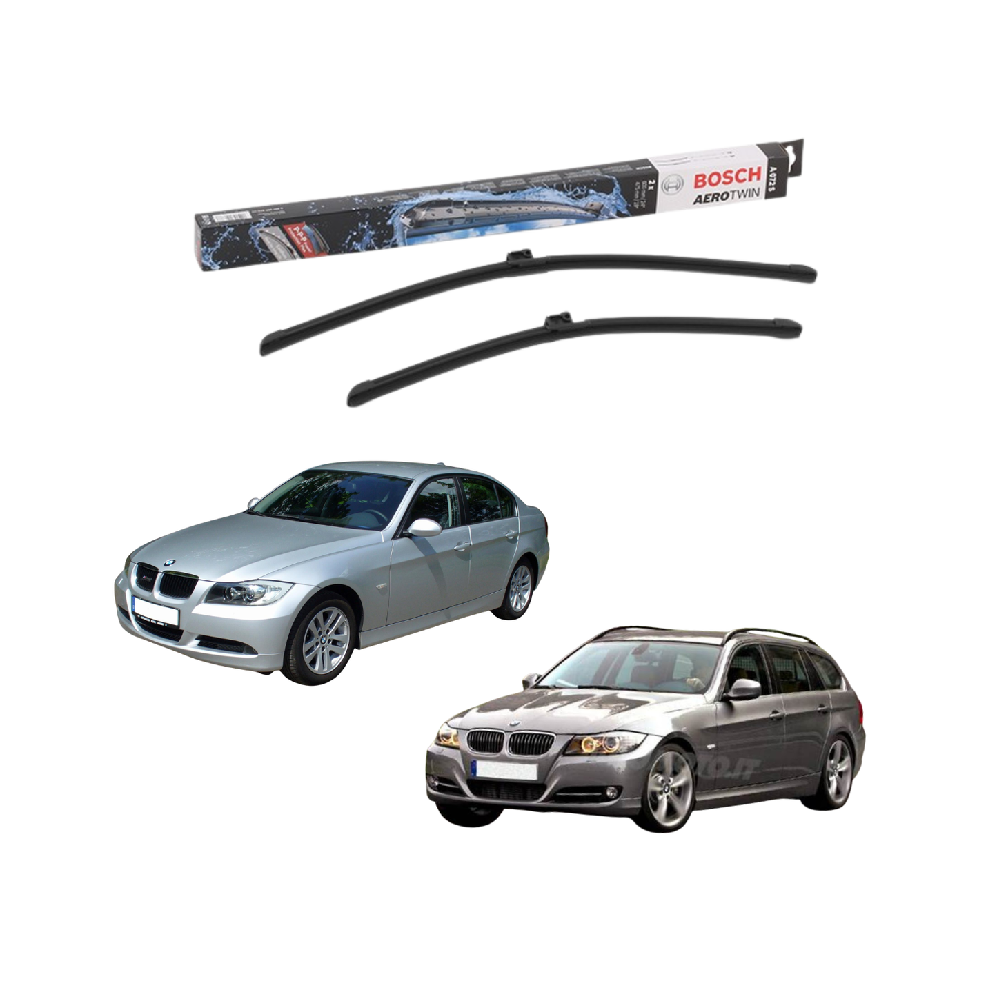Spazzole Tergicristallo Anteriore Bosch Areo Twin (600mm) per BMW Serie 3 E90 / E91 Touring
