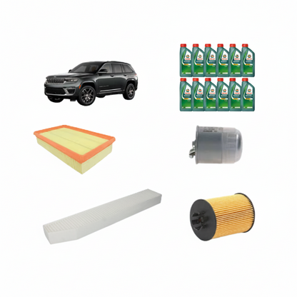 Kit Tagliando 4 Filtri + 10L Olio Castrol 5W-30 Magnatec per Jeep Grand Cheroke
