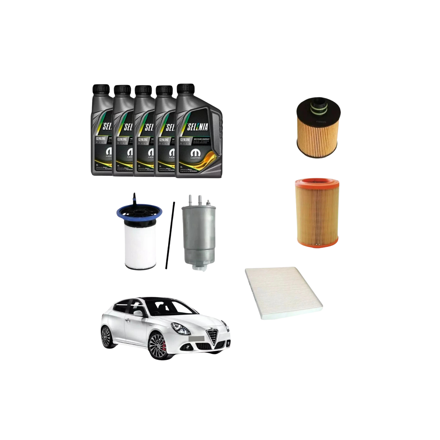 Kit Tagliando Alfa Giulietta 1.6 JTDM 16V 105 CV 77 kW + Selenia WR 5W30