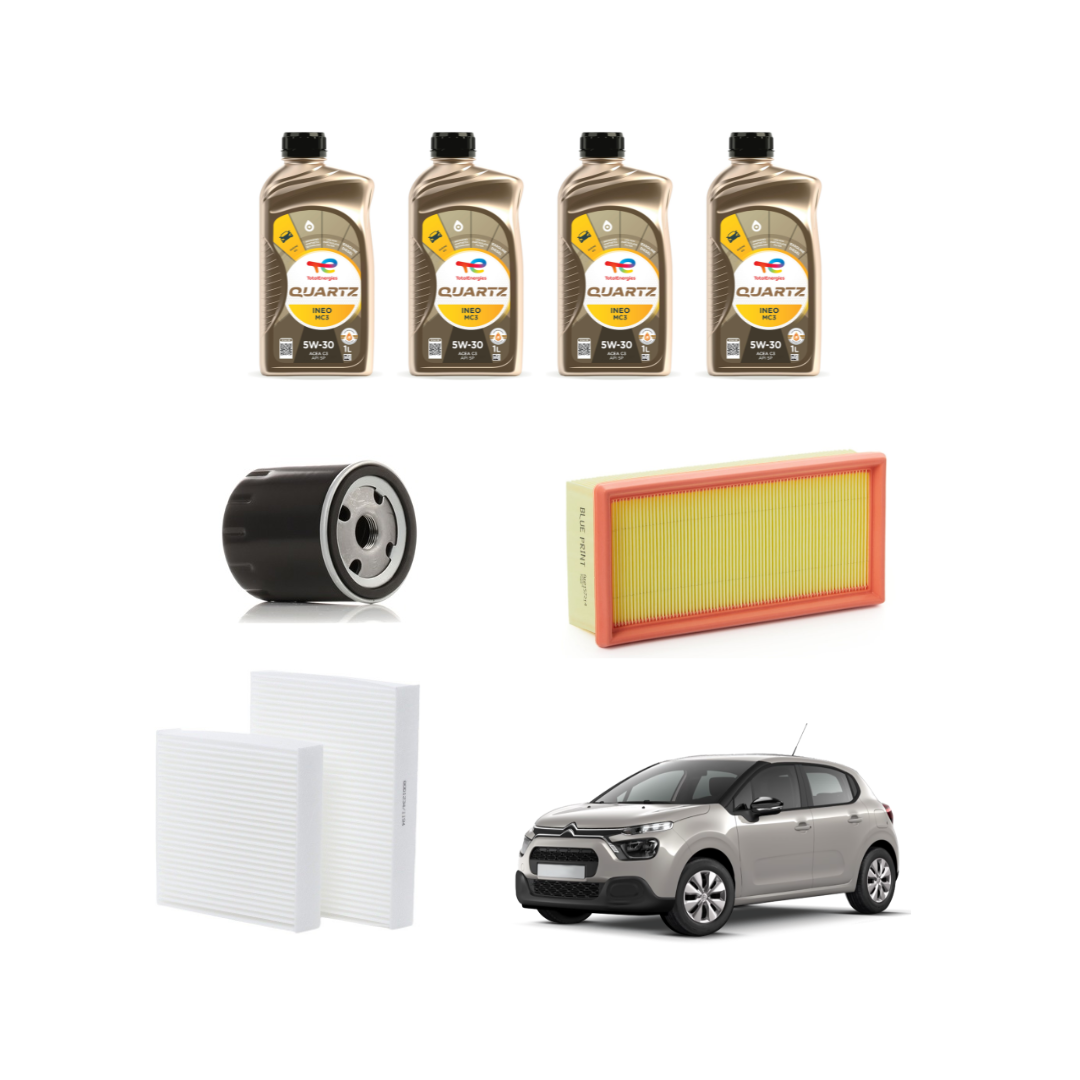Kit Tagliando Citroen C3 III 1.2 VTi | 4 Litri Olio + 3 Filtri