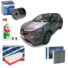 Kit Tagliando Renault Captur II 2019 E-Tech – 3 Filtri Bosch + Olio Castrol GTX 5W-30 RN17 5L